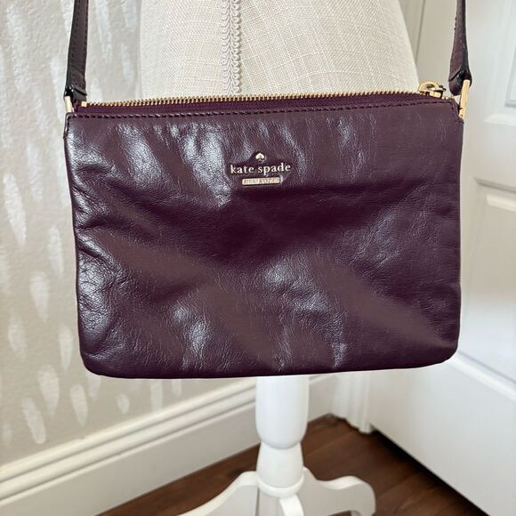 Kate Spade Plum Leather Crossbody Bag - Picture 1 of 7